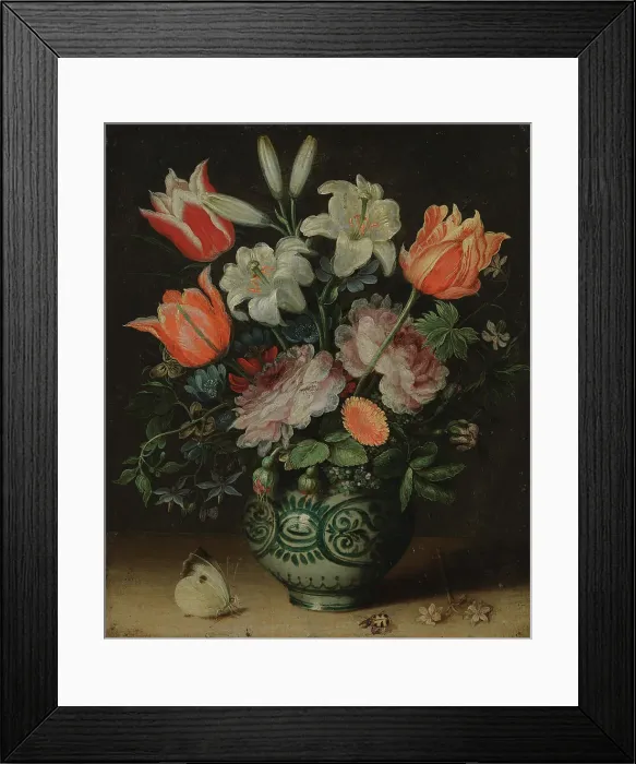 Framed Print : Vase with flowers. Creator: Jan Brueghel the Elder Framed Print : Vase with flowers. Creator: Jan Brueghel the Elder