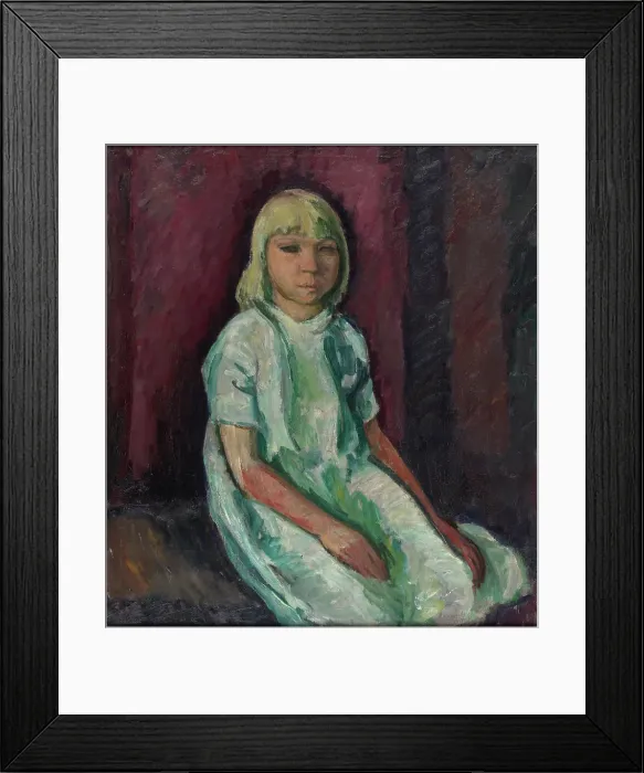 Framed Print : Girl Seated, 1916. Creator: William Lonnberg Framed Print : Girl Seated, 1916. Creator: William Lonnberg