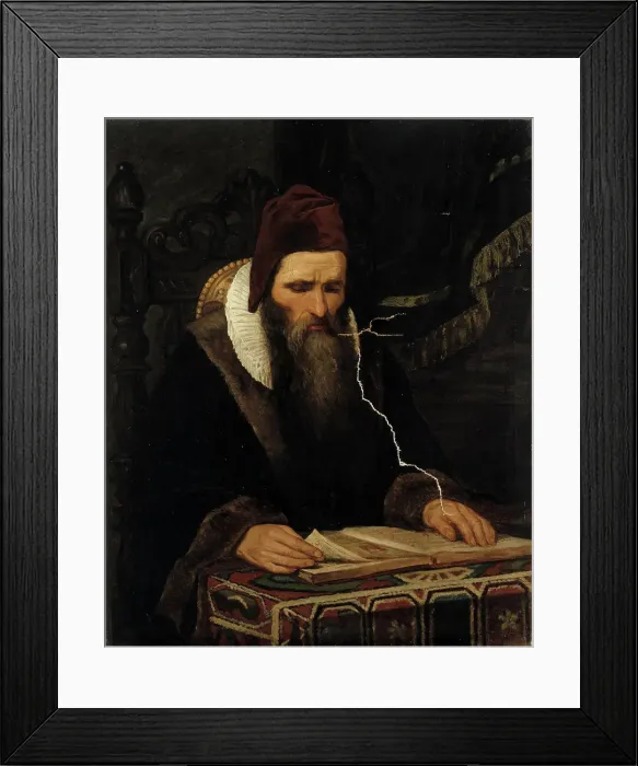 Framed Print : Medieval Scholar, 1862. Creator: Adolf von Becker Framed Print : Medieval Scholar, 1862. Creator: Adolf von Becker