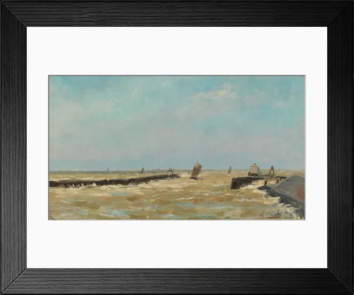 Framed Print : A Belgian harbour, 1882-1884. Creator: Alfred William Finch Framed Print : A Belgian harbour, 1882-1884. Creator: Alfred William Finch
