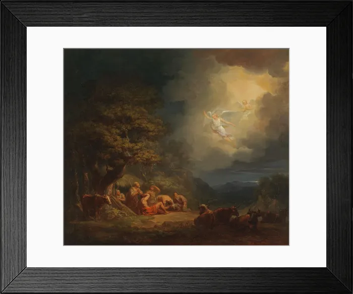 Framed Print : The Annunciation of the Angels to the Shepherds, 1815. Creator: Alexander Lauréus Framed Print : The Annunciation of the Angels to the Shepherds, 1815. Creator: Alexander Lauréus