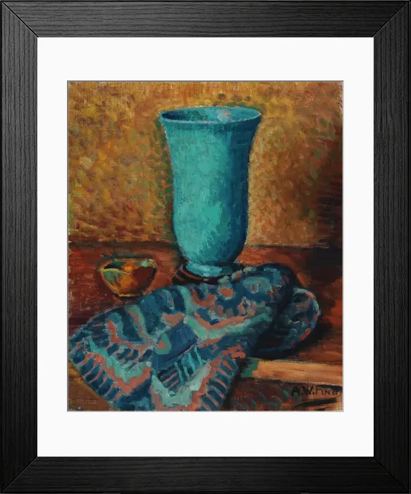 Framed Print : Blue vase, 1928. Creator: Alfred William Finch Framed Print : Blue vase, 1928. Creator: Alfred William Finch