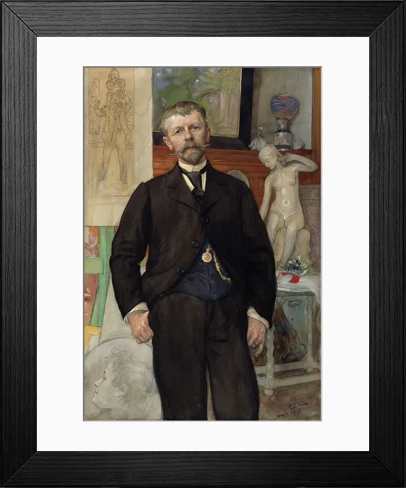 Framed Print : Portrait of the Architect Jac. Ahrenberg, 1898. Creator: Carl Larsson Framed Print : Portrait of the Architect Jac. Ahrenberg, 1898. Creator: Carl Larsson