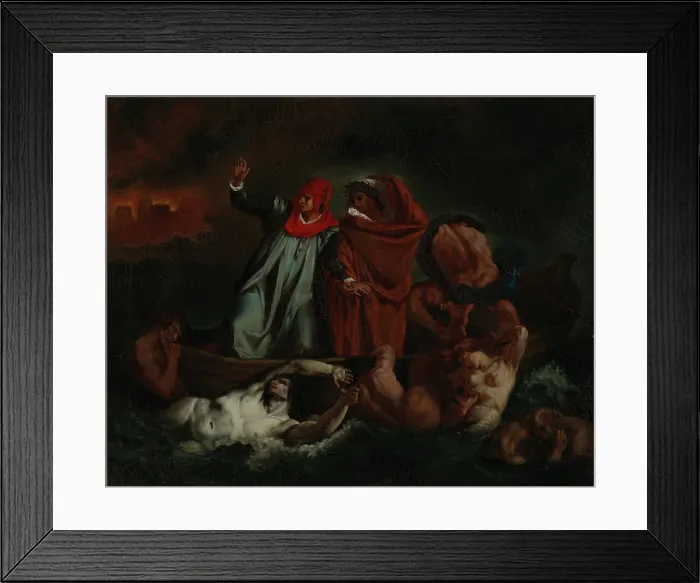 Framed Print : Dante and Virgil in Manala, copy after Eugene Delacroix, 1867. Creator: Adolf von Becker Framed Print : Dante and Virgil in Manala, copy after Eugene Delacroix, 1867. Creator: Adolf von Becker