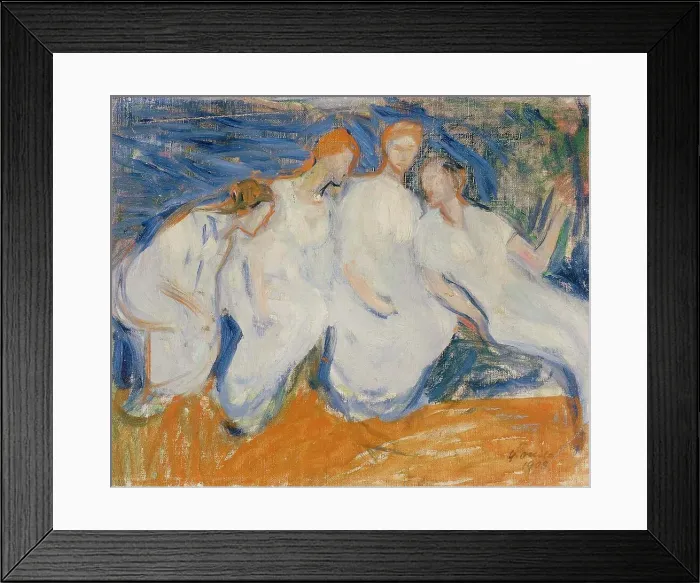 Framed Print : Four Women, 1908. Creator: Yrjö Aleksander Ollila Framed Print : Four Women, 1908. Creator: Yrjö Aleksander Ollila