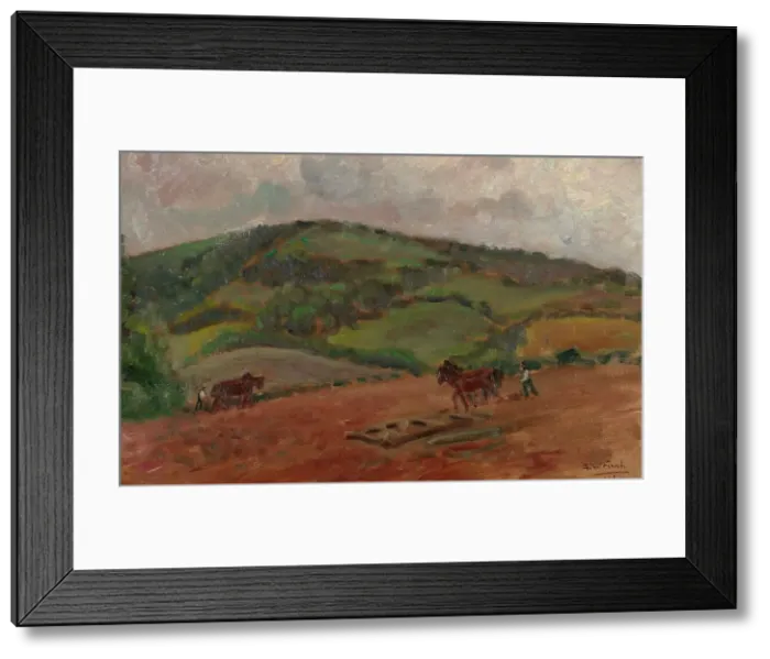 Framed Print : Farmwork, 1924. Creator: Alfred William Finch Framed Print : Farmwork, 1924. Creator: Alfred William Finch