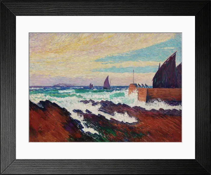 Framed Print : Rosehearty Pier, 1910. Creator: Alfred William Finch Framed Print : Rosehearty Pier, 1910. Creator: Alfred William Finch