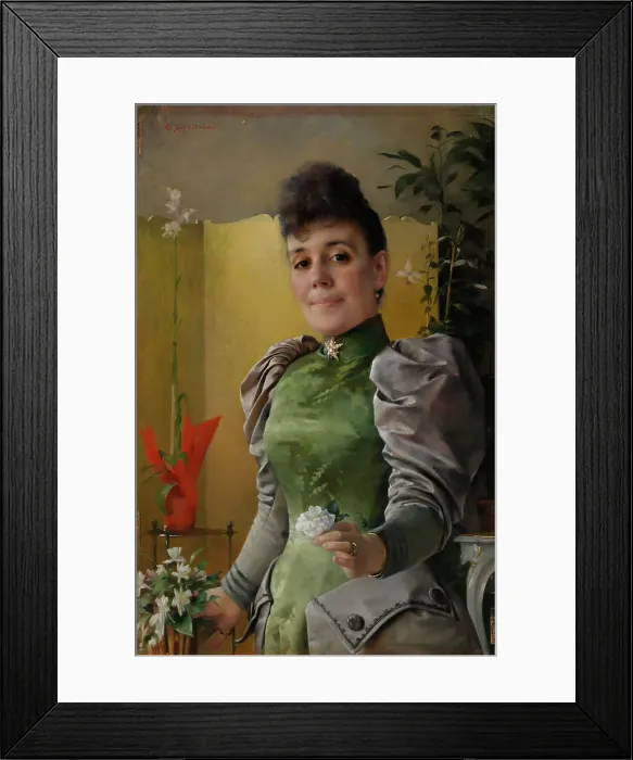 Framed Print : Portrait Mrs Maria von Wahlberg (née Sinebrychoff), 1892. Creator: Gunnar Berndtson Framed Print : Portrait Mrs Maria von Wahlberg (née Sinebrychoff), 1892. Creator: Gunnar Berndtson