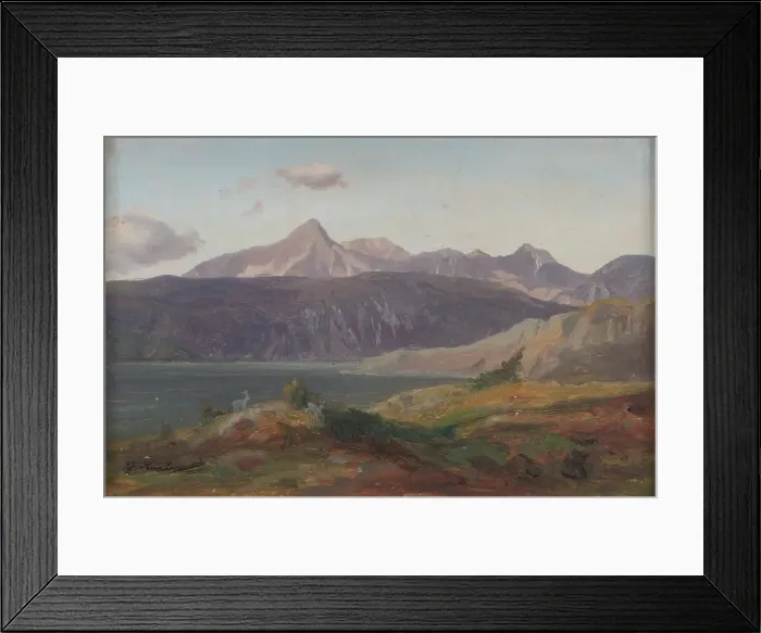 Framed Print : Alpine Landscape from Bavaria, 1873. Creator: Johan Knutson Framed Print : Alpine Landscape from Bavaria, 1873. Creator: Johan Knutson