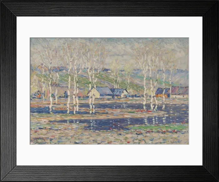 Framed Print : Spring flood, late 19th-early 20th century. Creator: Vilhelms Purvitis Framed Print : Spring flood, late 19th-early 20th century. Creator: Vilhelms Purvitis