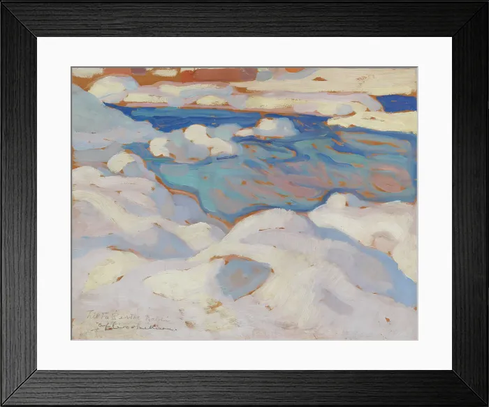 Framed Print : Winter landscape, rapids, early-mid 20th century. Creator: Eero Snellman