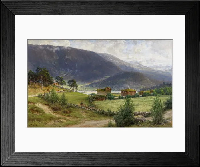 Framed Print : Norwegian Landscape, 1897. Creator: Berndt Lindholm Framed Print : Norwegian Landscape, 1897. Creator: Berndt Lindholm