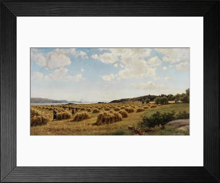 Framed Print : Hay Harvest (Landscape from Western Sweden), 1878. Creator: Berndt Lindholm Framed Print : Hay Harvest (Landscape from Western Sweden), 1878. Creator: Berndt Lindholm
