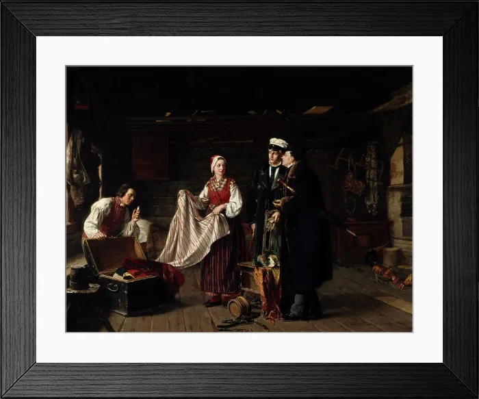 Framed Print : Buying National Costumes in Säkylä, 1878. Creator: Arvid Liljelund Framed Print : Buying National Costumes in Säkylä, 1878. Creator: Arvid Liljelund