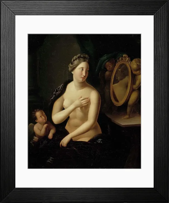 Framed Print : Woman looking in a mirror. Creator: Berndt Godenhjelm Framed Print : Woman looking in a mirror. Creator: Berndt Godenhjelm