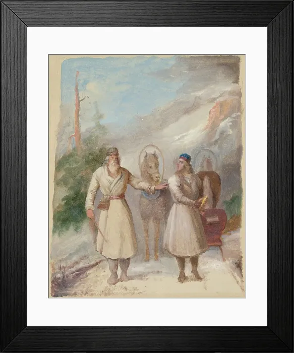 Framed Print : Väinämöinen and Joukahainen, sketch. Creator: Berndt Godenhjelm Framed Print : Väinämöinen and Joukahainen, sketch. Creator: Berndt Godenhjelm
