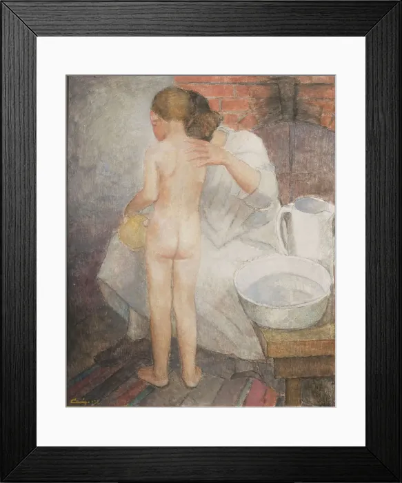 Framed Print : The boy is being washed, 1932. Creator: Alvar Cawén Framed Print : The boy is being washed, 1932. Creator: Alvar Cawén