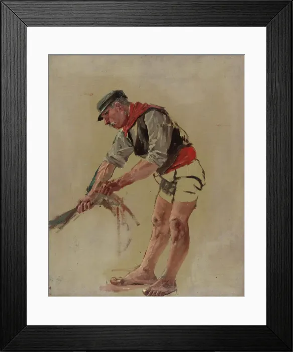 Framed Print : Fisherman's exercise for a painting called The Coast of Corsica, 1886. Creator: Aukusti Uotila Framed Print : Fisherman's exercise for a painting called The Coast of Corsica, 1886. Creator: Aukusti Uotila
