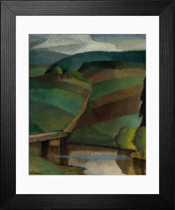 Framed Print : River Landscape, 1916. Creator: Alvar Cawén Framed Print : River Landscape, 1916. Creator: Alvar Cawén