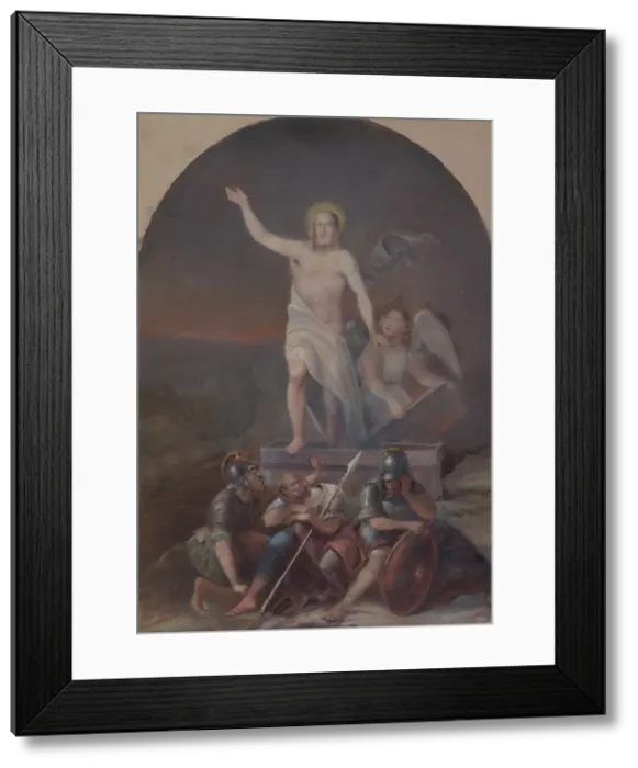 Framed Print : Resurrection of Christ, possibly a sketch of the Vihti church altarpiece... 1845-1846. Creator: Berndt Godenhjelm Framed Print : Resurrection of Christ, possibly a sketch of the Vihti church altarpiece... 1845-1846. Creator: Berndt Godenhjelm