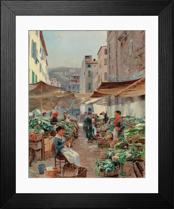 Framed Print : Nice vegetable market (Old Market), 1885. Creator: Aukusti Uotila Framed Print : Nice vegetable market (Old Market), 1885. Creator: Aukusti Uotila