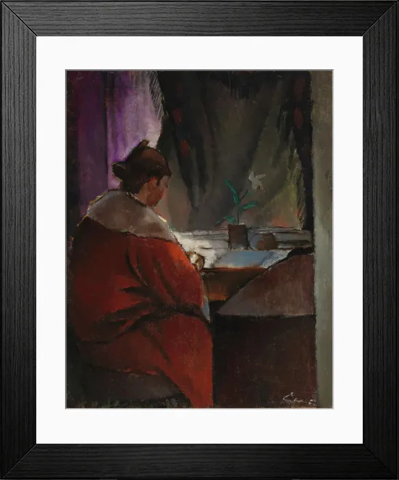 Framed Print : At the window. Creator: Alvar Cawén Framed Print : At the window. Creator: Alvar Cawén