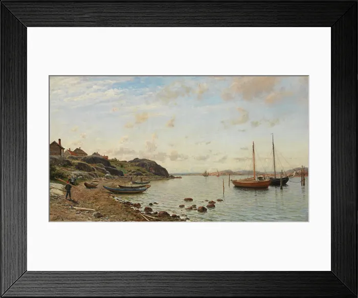 Framed Print : Beach scene, 1882. Creator: Berndt Lindholm Framed Print : Beach scene, 1882. Creator: Berndt Lindholm