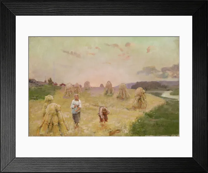 Framed Print : Harvest folk, 1883. Creator: Aukusti Uotila Framed Print : Harvest folk, 1883. Creator: Aukusti Uotila