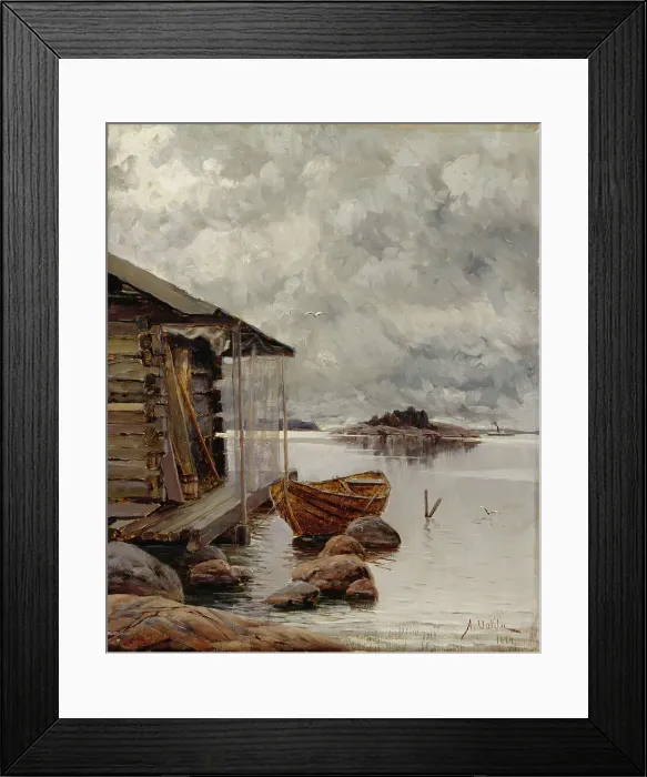 Framed Print : Boat House, 1884. Creator: Aukusti Uotila Framed Print : Boat House, 1884. Creator: Aukusti Uotila