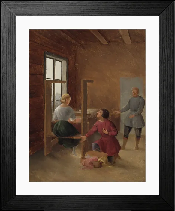 Framed Print : Scene from J. L. Runeberg's Elk Hunters'. Creator: Berndt Godenhjelm Framed Print : Scene from J. L. Runeberg's Elk Hunters'. Creator: Berndt Godenhjelm