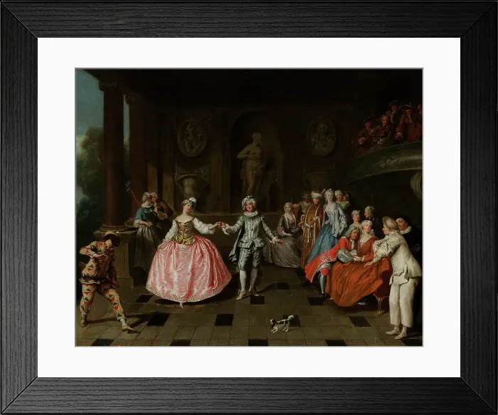 Framed Print : The Masquerade Ball, 1683-1757. Creator: Antoine Pesne Framed Print : The Masquerade Ball, 1683-1757. Creator: Antoine Pesne