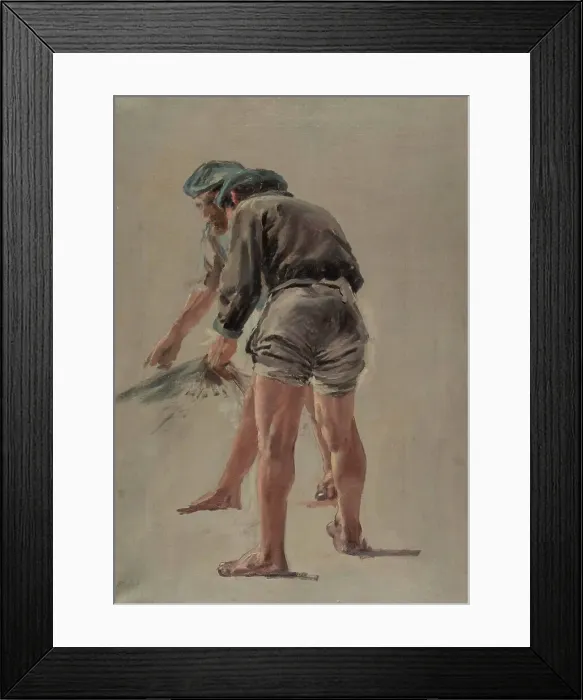 Framed Print : Two Italian fishermen, rehearsal for the painting Seining on the Coast of Corsica, 1886. Creator: Aukusti Uotila Framed Print : Two Italian fishermen, rehearsal for the painting Seining on the Coast of Corsica, 1886. Creator: Aukusti Uotila