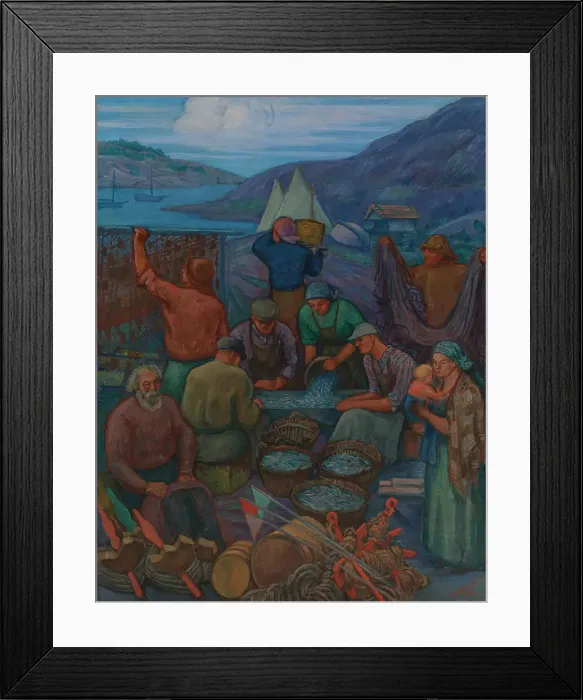 Framed Print : Fishermen, 1938. Creator: Anton Lindforss Framed Print : Fishermen, 1938. Creator: Anton Lindforss