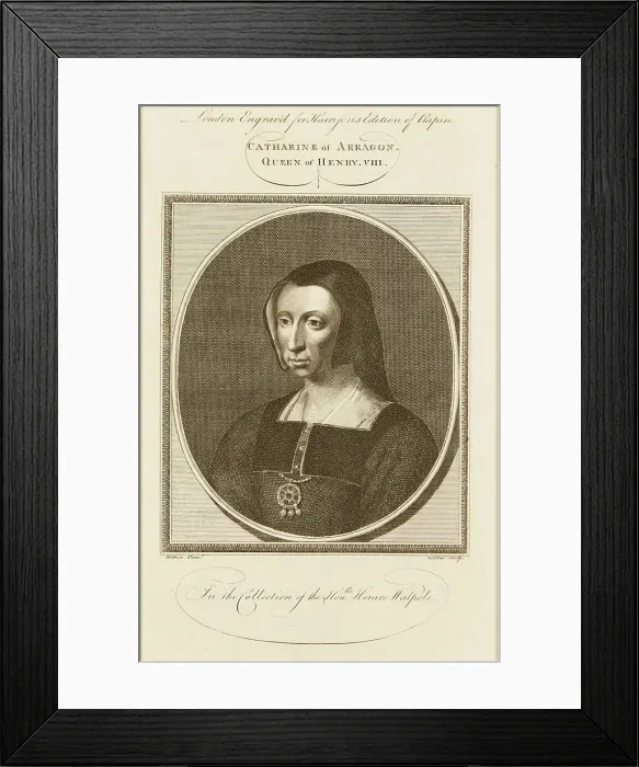 Framed Print : Portrait of Catherine of Aragon (1485-1536), 1780s. Creator: Goldar, Jabez (1729-1795) Framed Print : Portrait of Catherine of Aragon (1485-1536), 1780s. Creator: Goldar, Jabez (1729-1795)