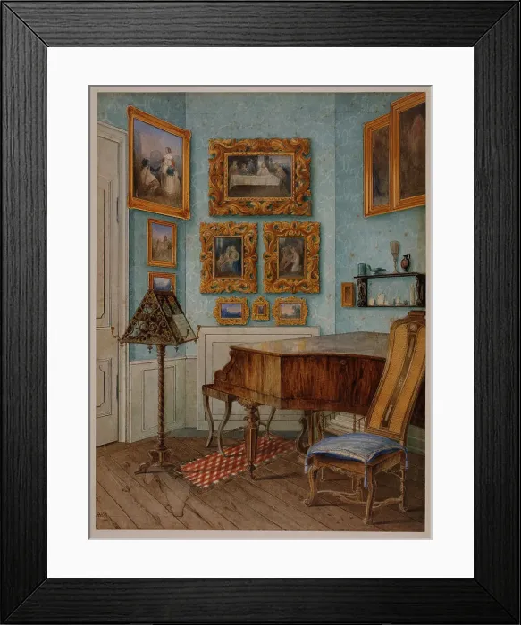 Framed Print : The Music Room of Fanny Hensel née Mendelssohn (1805-1847), 1849. Creator: Helfft, Julius Eduard (1818-1894) Framed Print : The Music Room of Fanny Hensel née Mendelssohn (1805-1847), 1849. Creator: Helfft, Julius Eduard (1818-1894)