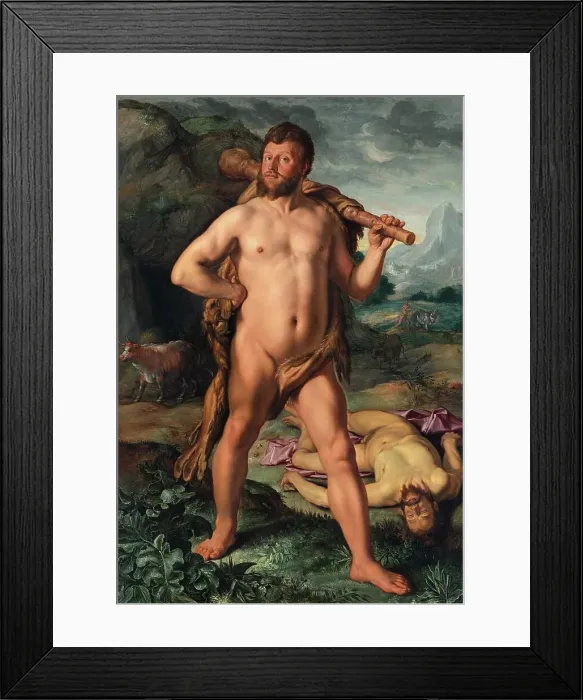 Framed Print : Hercules and Cacus, 1613. Creator: Goltzius, Hendrick (1558-1617) Framed Print : Hercules and Cacus, 1613. Creator: Goltzius, Hendrick (1558-1617)
