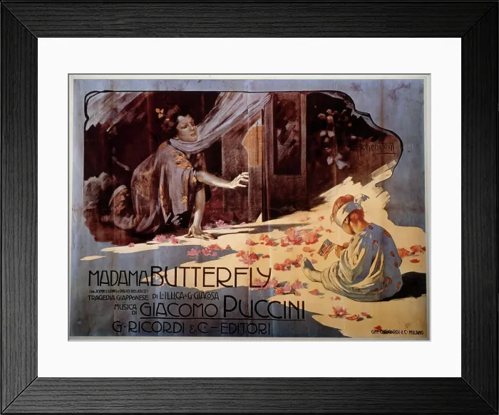 Framed Print : Poster for the Opera Madama Butterfly by G. Puccini, 1904. Creator: Hohenstein, Adolfo (1854-1928) Framed Print : Poster for the Opera Madama Butterfly by G. Puccini, 1904. Creator: Hohenstein, Adolfo (1854-1928)