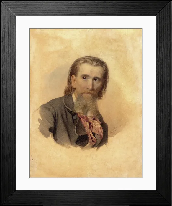 Framed Print : Self-portrait, 1864. Creator: Huns (Huhn), Karlis (Karl Theodor) (1831-1877) Framed Print : Self-portrait, 1864. Creator: Huns (Huhn), Karlis (Karl Theodor) (1831-1877)