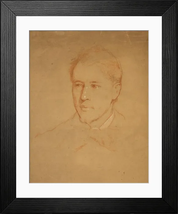 Framed Print : Portrait of the composer Hugo Wolf (1860-1903), c 1889. Creator: Katzer, Anton (1863-1945)