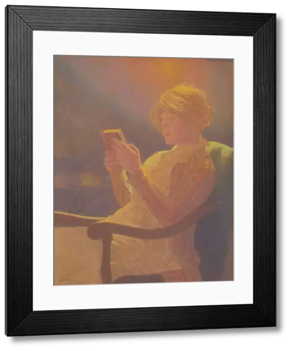 Framed Print : Reading, 1918. Creator: Kaufmann (Kamir-Kaufman), Leon (1872-1933) Framed Print : Reading, 1918. Creator: Kaufmann (Kamir-Kaufman), Leon (1872-1933)