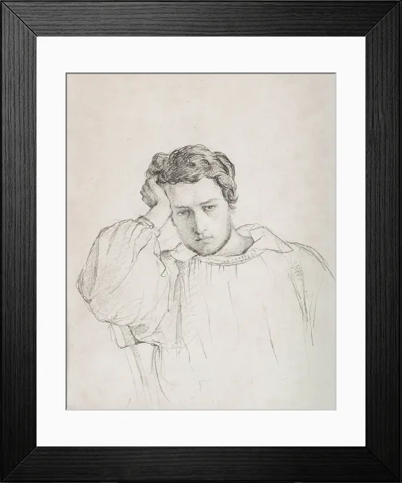 Framed Print : Self-portrait, c1834. Creator: Janmot, Louis (1814-1892) Framed Print : Self-portrait, c1834. Creator: Janmot, Louis (1814-1892)