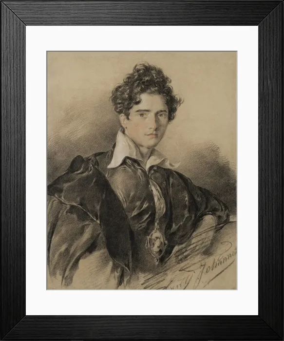 Framed Print : Portrait of Edmond Geffroy (1804-1895) as Hamlet, c 1829. Creator: Johannot, Tony (1803-1852) Framed Print : Portrait of Edmond Geffroy (1804-1895) as Hamlet, c 1829. Creator: Johannot, Tony (1803-1852)
