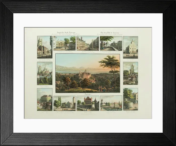 Framed Print : View of the city of Lausanne, 1832-1833. Creator: Isenring, Johann Baptist (1796-1860) Framed Print : View of the city of Lausanne, 1832-1833. Creator: Isenring, Johann Baptist (1796-1860)