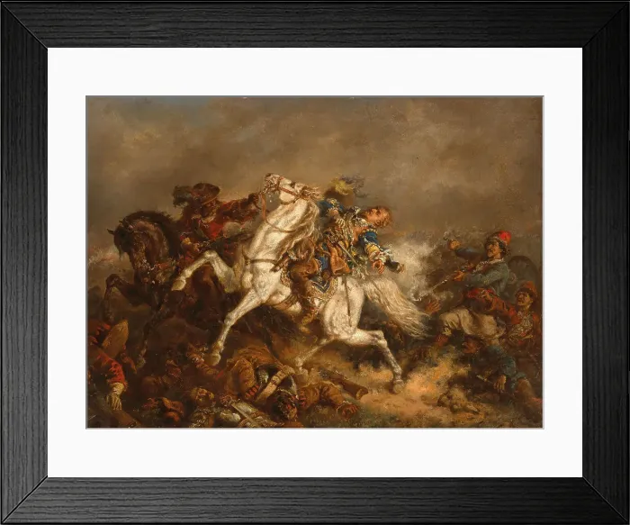 Framed Print : King Gustav II Adolf of Sweden (1594-1632) at the Battle of Lützen on 16 November 1632. Creator: Kaiser, Friedrich (1815-1889) Framed Print : King Gustav II Adolf of Sweden (1594-1632) at the Battle of Lützen on 16 November 1632. Creator: Kaiser, Friedrich (1815-1889)