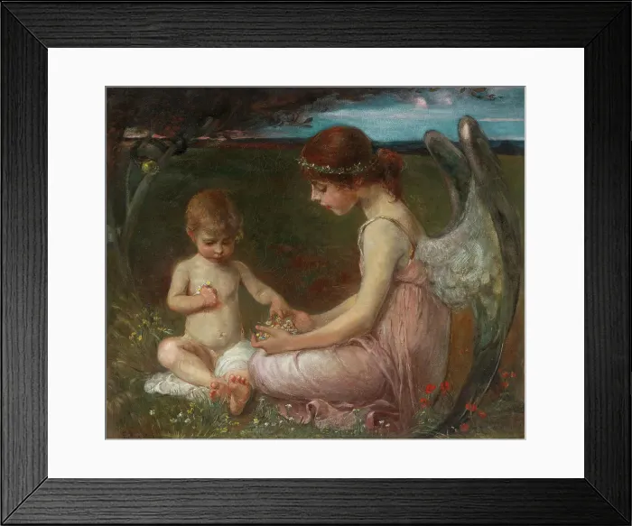 Framed Print : Guardian angel. Creator: Keyser, Emil (1846-1923) Framed Print : Guardian angel. Creator: Keyser, Emil (1846-1923)