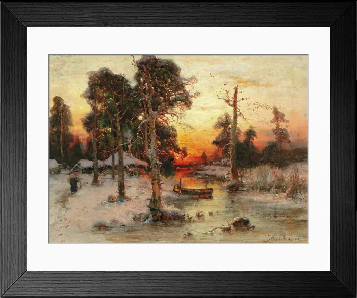 Framed Print : Returning home at sunset, 1902. Creator: Klever, Juli Julievich (Julius) von, the Elder (1850-1924) Framed Print : Returning home at sunset, 1902. Creator: Klever, Juli Julievich (Julius) von, the Elder (1850-1924)