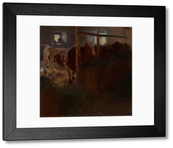 Framed Print : Cow shed (Cows in a stable), 1900. Creator: Klimt, Gustav (1862-1918) Framed Print : Cow shed (Cows in a stable), 1900. Creator: Klimt, Gustav (1862-1918)