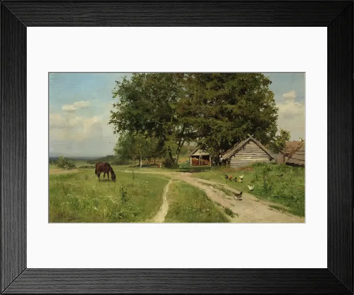 Framed Print : Rural Landscape, 1890-1900. Creator: Klodt (Clodt), Nikolai Alexandrovich (1865-1918) Framed Print : Rural Landscape, 1890-1900. Creator: Klodt (Clodt), Nikolai Alexandrovich (1865-1918)
