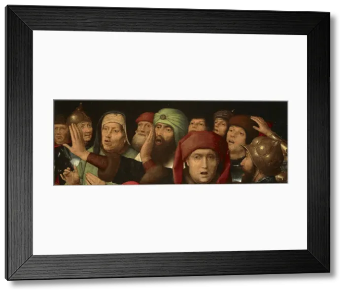 Framed Print : Jews and Roman soldiers. (Fragment of a Mocking of Christ), 15th century. Creator: Memling, Hans (1433 / 40-1494) Framed Print : Jews and Roman soldiers. (Fragment of a Mocking of Christ), 15th century. Creator: Memling, Hans (1433 / 40-1494)