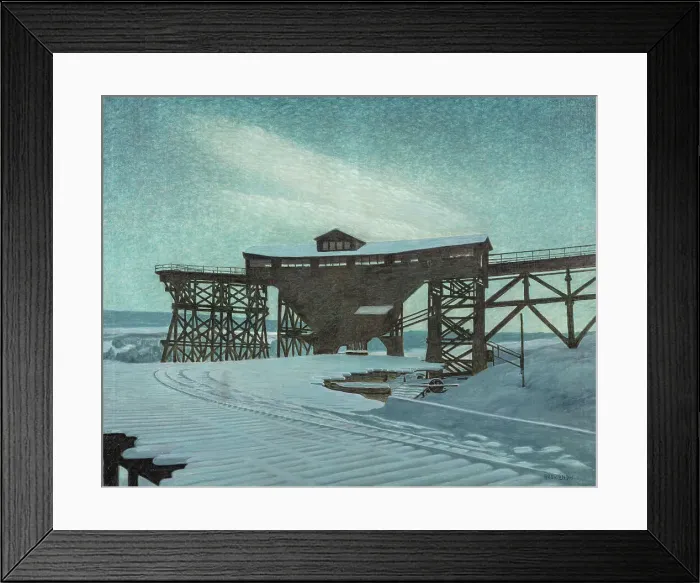 Framed Print : Kiruna mine under the snow. Creator: Lindh, Bror (1877-1941) Framed Print : Kiruna mine under the snow. Creator: Lindh, Bror (1877-1941)